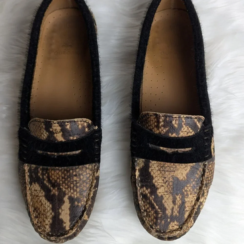 Queork Cork Snake print Faux Fur Loafers Queork Cork Snakeprint Faux Fur Loafers